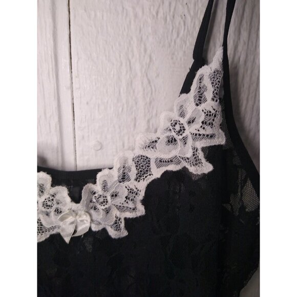 Smart & Sexy Sleepwear Womens M Lingerie Black All Lace Nightie Slip Dress Sheer - Picture 2 of 7
